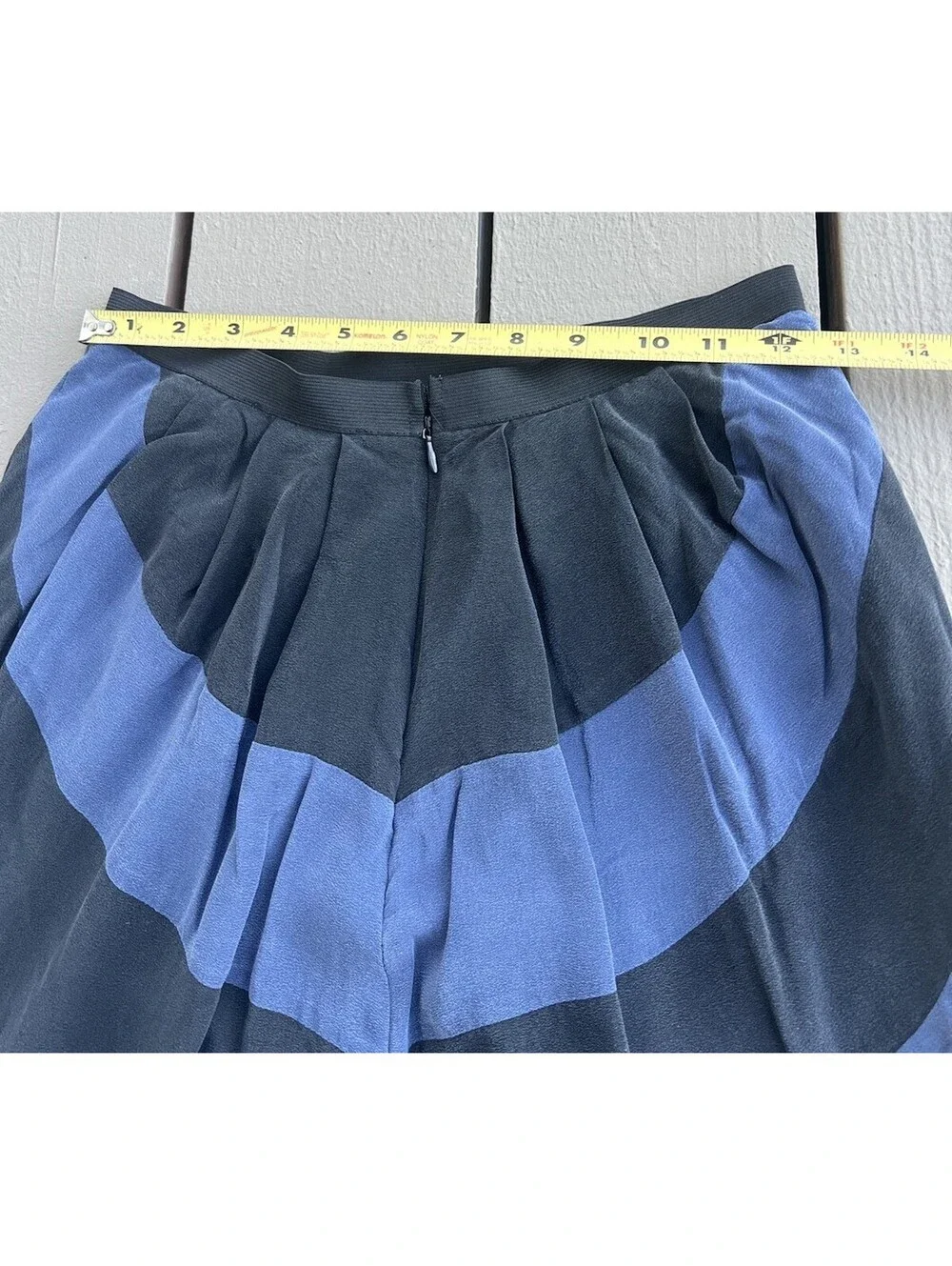 Vintage MM Couture by Miss Me Women Black Purple Chevron Silk Skirt S Y2K
